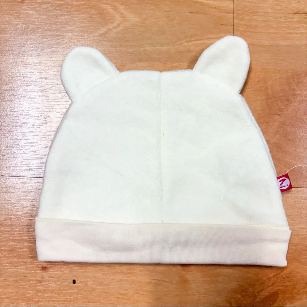 NWT Zutano Cream Cozie Fleece Hat Bear Ears Baby Unisex Baby 12M NEW